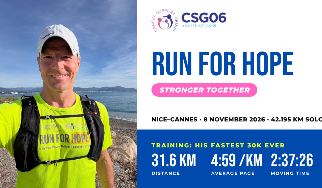Run for Hope 2026: Alex runs Nice to Cannes for CSG06